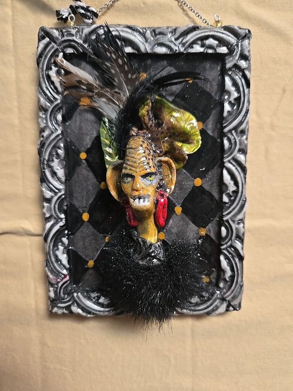 OOAK HM Creepy Oddity Dark Art Sculpt Evil Scary Tribal Alien Creature Ornament